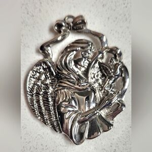 Gorham Silver Plated  Angel With Dove Ornament